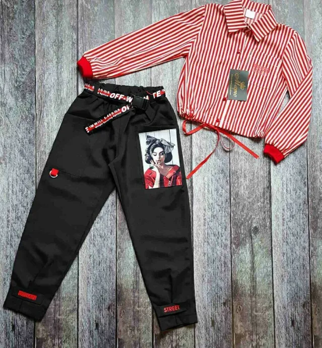 Фото - Стильні штани банани + сорочка - Dream Shop