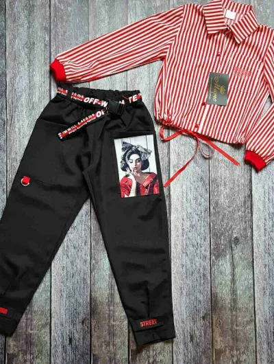 Фото - Стильні штани банани + сорочка - Dream Shop